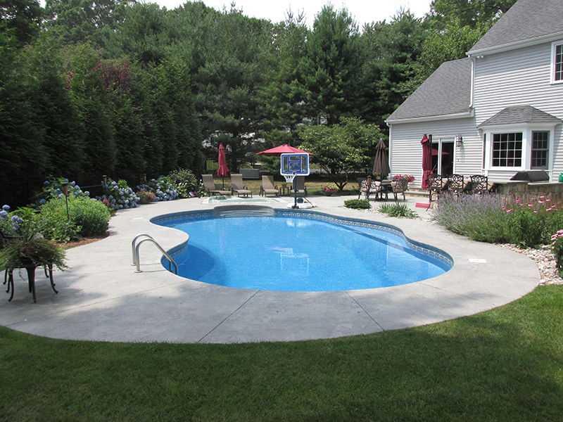 Swimming pool and hand finished concrete project example 60
